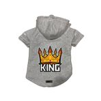 monopetz Kapişonlu Polar Sweatshirt Köpek ve Kedi Kıyafeti & Elbisesi - Gri King S Beden