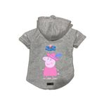 monopetz Kapişonlu Polar Sweatshirt Köpek ve Kedi Kıyafeti & Elbisesi Gri Peppa Pig S