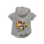 monopetz Kapişonlu Polar Sweatshirt Köpek Ve Kedi Kıyafeti & Elbisesi Gri Power Puff Girls L