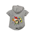 monopetz Kapişonlu Polar Sweatshirt Köpek Ve Kedi Kıyafeti & Elbisesi Gri Power Puff Girls M