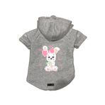 monopetz Kapişonlu Polar Sweatshirt Köpek ve Kedi Kıyafeti & Elbisesi Gri Rabbit M