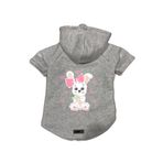 monopetz Kapişonlu Polar Sweatshirt Köpek ve Kedi Kıyafeti & Elbisesi Gri Rabbit XS