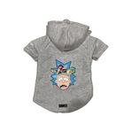 monopetz Kapişonlu Polar Sweatshirt Köpek ve Kedi Kıyafeti & Elbisesi Gri Rick and Morty 2 L