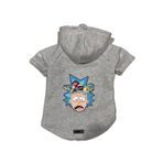 monopetz Kapişonlu Polar Sweatshirt Köpek ve Kedi Kıyafeti & Elbisesi Gri Rick and Morty 2 S