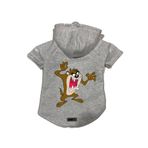 monopetz Kapişonlu Polar Sweatshirt Köpek ve Kedi Kıyafeti & Elbisesi - Gri Tazmanya Canavarı S Beden