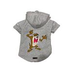 monopetz Kapişonlu Polar Sweatshirt Köpek ve Kedi Kıyafeti & Elbisesi - Gri Tazmanya Canavarı XS Beden