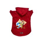 monopetz Kapişonlu Polar Sweatshirt Köpek ve Kedi Kıyafeti & Elbisesi Kırmızı Astrix Obelix XS