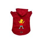 monopetz Kapişonlu Polar Sweatshirt Köpek ve Kedi Kıyafeti & Elbisesi Kırmızı Bart Simpson XL