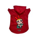 monopetz Kapişonlu Polar Sweatshirt Köpek ve Kedi Kıyafeti & Elbisesi Kırmızı Blossom S