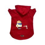 monopetz Kapişonlu Polar Sweatshirt Köpek ve Kedi Kıyafeti & Elbisesi Kırmızı Cando L