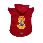 monopetz Kapişonlu Polar Sweatshirt Köpek ve Kedi Kıyafeti & Elbisesi Kırmızı Goku Vegeta S