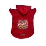 monopetz Kapişonlu Polar Sweatshirt Köpek ve Kedi Kıyafeti & Elbisesi Kırmızı Happy Halloween M