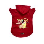 monopetz Kapişonlu Polar Sweatshirt Köpek ve Kedi Kıyafeti & Elbisesi Kırmızı İnek XS