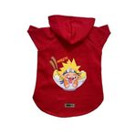monopetz Kapişonlu Polar Sweatshirt Köpek ve Kedi Kıyafeti & Elbisesi Kırmızı Naruto M