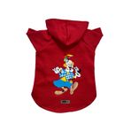 monopetz Kapişonlu Polar Sweatshirt Köpek ve Kedi Kıyafeti & Elbisesi Kırmızı Palyaço M