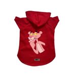 monopetz Kapişonlu Polar Sweatshirt Köpek Ve Kedi Kıyafeti & Elbisesi Kırmızı Pembe Panter S