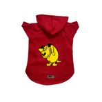 monopetz Kapişonlu Polar Sweatshirt Köpek ve Kedi Kıyafeti & Elbisesi Kırmızı Rabugento M