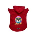 monopetz Kapişonlu Polar Sweatshirt Köpek ve Kedi Kıyafeti & Elbisesi Kırmızı Radical L