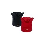 monopetz Kapişonlu Polar Sweatshirt Köpek ve Kedi Kıyafeti & Elbisesi - Kırmızı & Siyah 2'Li Fırsat Paketi S Beden