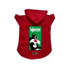 monopetz Kapişonlu Polar Sweatshirt Köpek ve Kedi Kıyafeti & Elbisesi Kırmızı Sylvester XS