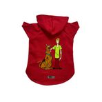 monopetz Kapişonlu Polar Sweatshirt Köpek Ve Kedi Kıyafeti & Elbisesi Kırmızı Yeni Scooby Doo XL