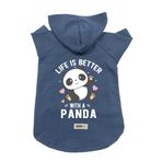 monopetz Kapişonlu Polar Sweatshirt Köpek ve Kedi Kıyafeti & Elbisesi - Lacivert Panda S Beden