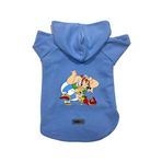 monopetz Kapişonlu Polar Sweatshirt Köpek ve Kedi Kıyafeti & Elbisesi Mavi Astrix Obelix XS