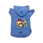 monopetz Kapişonlu Polar Sweatshirt Köpek Ve Kedi Kıyafeti & Elbisesi Mavi Power Puff Girls L