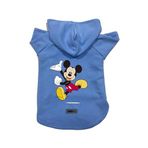 monopetz Kapişonlu Polar Sweatshirt Köpek ve Kedi Kıyafeti & Elbisesi Mavi Yeni Mickey XS