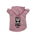 monopetz Kapişonlu Polar Sweatshirt Köpek ve Kedi Kıyafeti & Elbisesi - Pembe Crazy Cat XS Beden