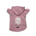 monopetz Kapişonlu Polar Sweatshirt Köpek ve Kedi Kıyafeti & Elbisesi - Pembe Flying Monster L Beden