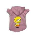 monopetz Kapişonlu Polar Sweatshirt Köpek ve Kedi Kıyafeti & Elbisesi Pembe Lisa Simpson L
