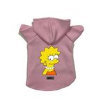 monopetz Kapişonlu Polar Sweatshirt Köpek ve Kedi Kıyafeti & Elbisesi Pembe Lisa Simpson M