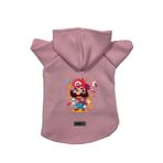 monopetz Kapişonlu Polar Sweatshirt Köpek Ve Kedi Kıyafeti & Elbisesi Pembe Mario XS