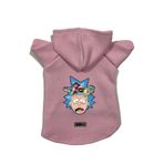 monopetz Kapişonlu Polar Sweatshirt Köpek ve Kedi Kıyafeti & Elbisesi Pembe Rick and Morty 2 S