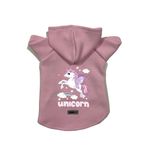 monopetz Kapişonlu Polar Sweatshirt Köpek ve Kedi Kıyafeti & Elbisesi - Pembe Unicorn XS Beden