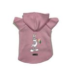 monopetz Kapişonlu Polar Sweatshirt Köpek ve Kedi Kıyafeti & Elbisesi Pembe Yeni Bugs Bunny M