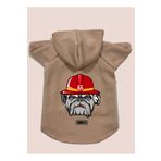 monopetz Kapişonlu Polar Sweatshirt Köpek ve Kedi Kıyafeti & Elbisesi - Pudra Firemen M Beden