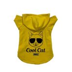 monopetz Kapişonlu Polar Sweatshirt Köpek ve Kedi Kıyafeti & Elbisesi Sarı Cool cat XL