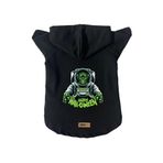 monopetz Kapişonlu Polar Sweatshirt Köpek Ve Kedi Kıyafeti & Elbisesi Siyah Astronot Frankenstein S