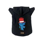monopetz Kapişonlu Polar Sweatshirt Köpek ve Kedi Kıyafeti & Elbisesi Siyah Bear M