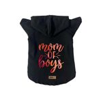 monopetz Kapişonlu Polar Sweatshirt Köpek ve Kedi Kıyafeti & Elbisesi - Siyah Boys Mom L Beden