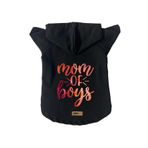 monopetz Kapişonlu Polar Sweatshirt Köpek ve Kedi Kıyafeti & Elbisesi - Siyah Boys Mom S Beden