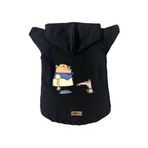 monopetz Kapişonlu Polar Sweatshirt Köpek ve Kedi Kıyafeti & Elbisesi Siyah Cando XS