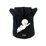 monopetz Kapişonlu Polar Sweatshirt Köpek ve Kedi Kıyafeti & Elbisesi - Siyah Casper XS Beden