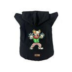 monopetz Kapişonlu Polar Sweatshirt Köpek ve Kedi Kıyafeti & Elbisesi Siyah Evil Clown L