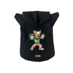 monopetz Kapişonlu Polar Sweatshirt Köpek ve Kedi Kıyafeti & Elbisesi Siyah Evil Clown XL