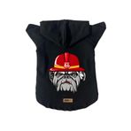 monopetz Kapişonlu Polar Sweatshirt Köpek ve Kedi Kıyafeti & Elbisesi - Siyah Firemen XS Beden