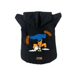 monopetz Kapişonlu Polar Sweatshirt Köpek ve Kedi Kıyafeti & Elbisesi Siyah Goofy L