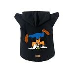 monopetz Kapişonlu Polar Sweatshirt Köpek ve Kedi Kıyafeti & Elbisesi Siyah Goofy M